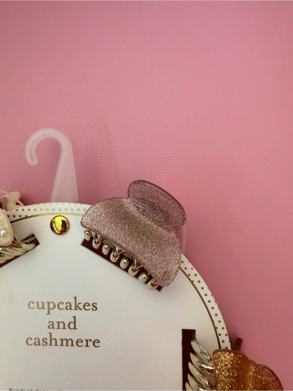 NWT cupcakes & cashmere Pink and Gold Petite Hair Claw Clip Set - Picture 4 of 8